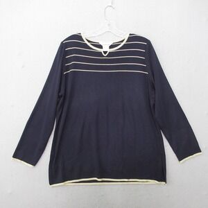 Exclusively Misook Sweater  Large Blue Metallic‎ Gold Career Church Timeless